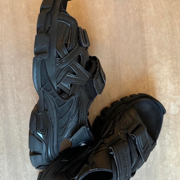 Balenciaga Black Track Sandals - Picture 2 of 4